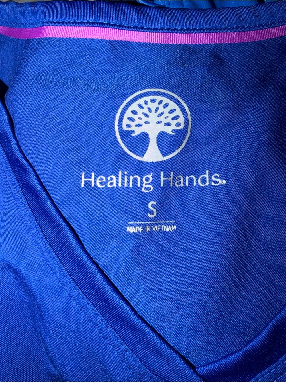 healing hands Royal Blue V-Neck Scrub Top - Picture 4 of 4